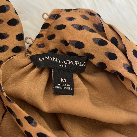 Banana Republic High Neck Brown and Black Polka Dot Dress Size Medium - Picture 11 of 12